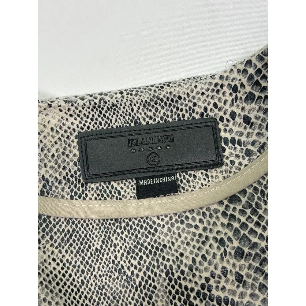 Blank NYC Snake Print Waterfall Draped Blazer Jacket Grey Open‎ Front Jacket Med - Picture 5 of 8
